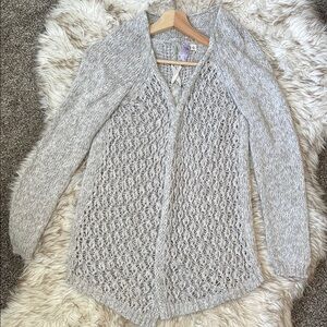Open Knit Women's Cardigan with Braided Back Detail